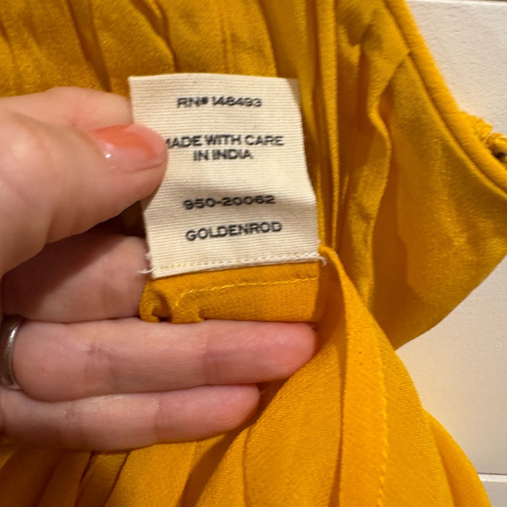 NWT Doen yellow silk Fleurie mini dress in goldenrod - Picture 4 of 9